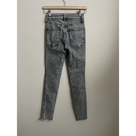Free People We The Free Gray Acid Wash Skinny Jeans Size 25 - Picture 3 of 6
